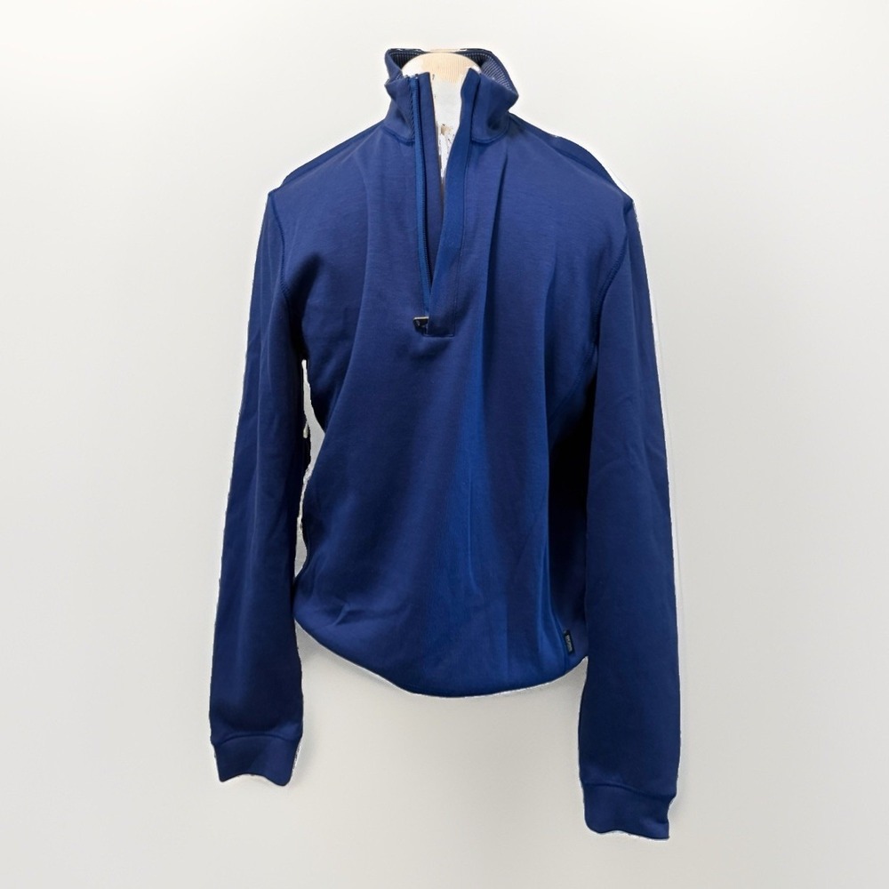 New Mens Boss Hugo Boss Blue Sidney‎ Quarter Zip Pullover Sweatshirt M